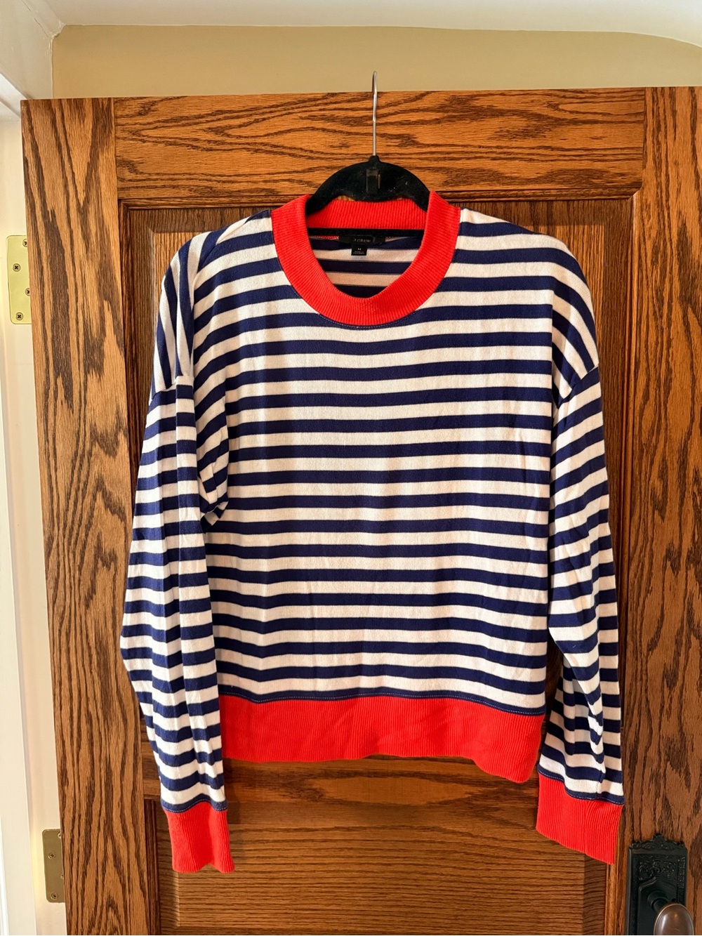 J. Crew Women’s Supercozy mockneck pullover in stripe, Medium - Picture 2 of 7